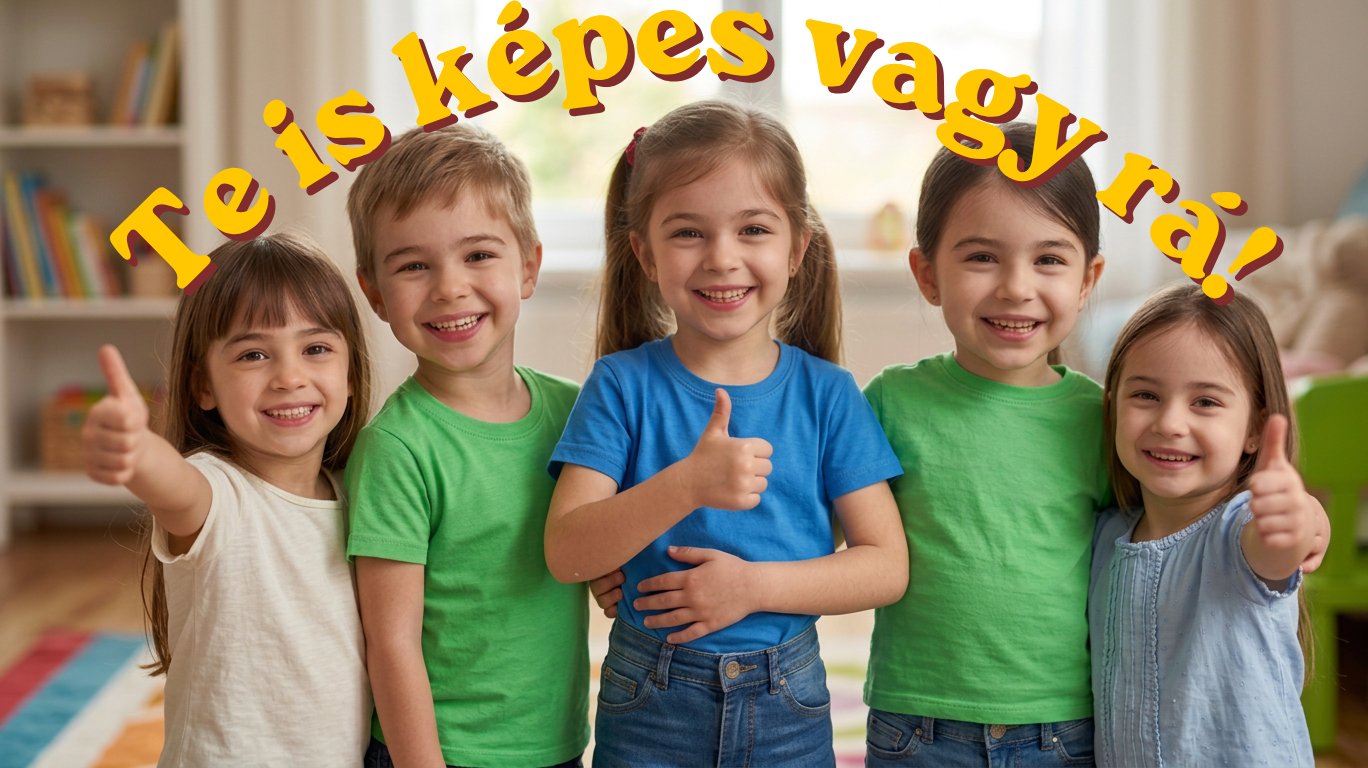 Mosolygó gyerekek felemelt hüvelykujjal – Te is képes vagy rá!